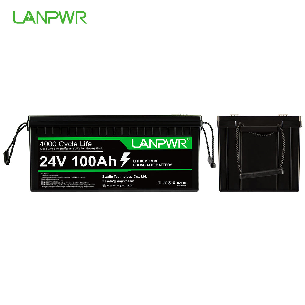 LNApwr 24V 100Ah LiFePO4 Lithium Battery, Built-in 100A BMS, 4000+ Cycles, Max. 2560W Load Power, Perfect for RV, Camper, Solar, Marine, Overland, Van, Off-Grid Applications