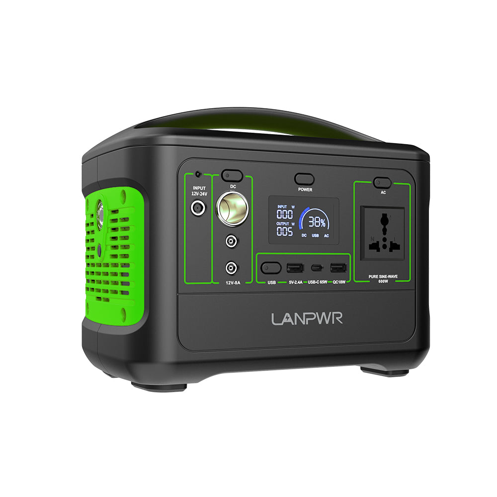LANPWR S600 600W 568Wh Portable Energy Storage Emergency Power Station + 100W Portable Solar Panel